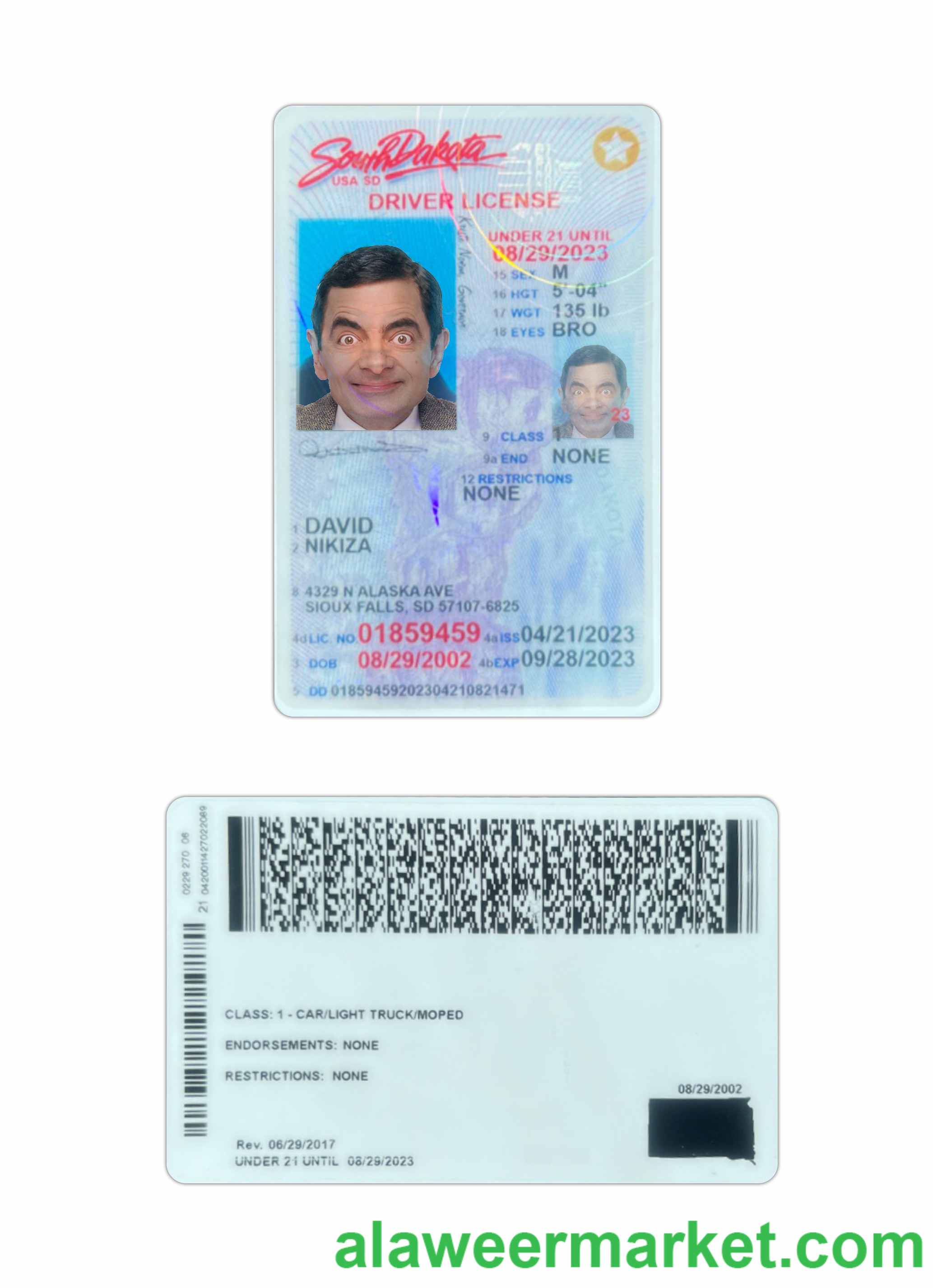 USA South Dakota under 21 driving license 2023-present